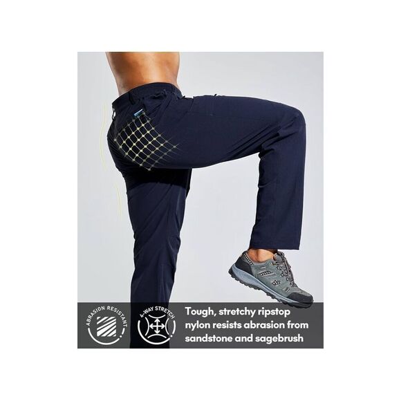 NEW Men's Hiking Pants Nylon Quick Dry Lightweight Water Resistant L - Picture 2 of 8